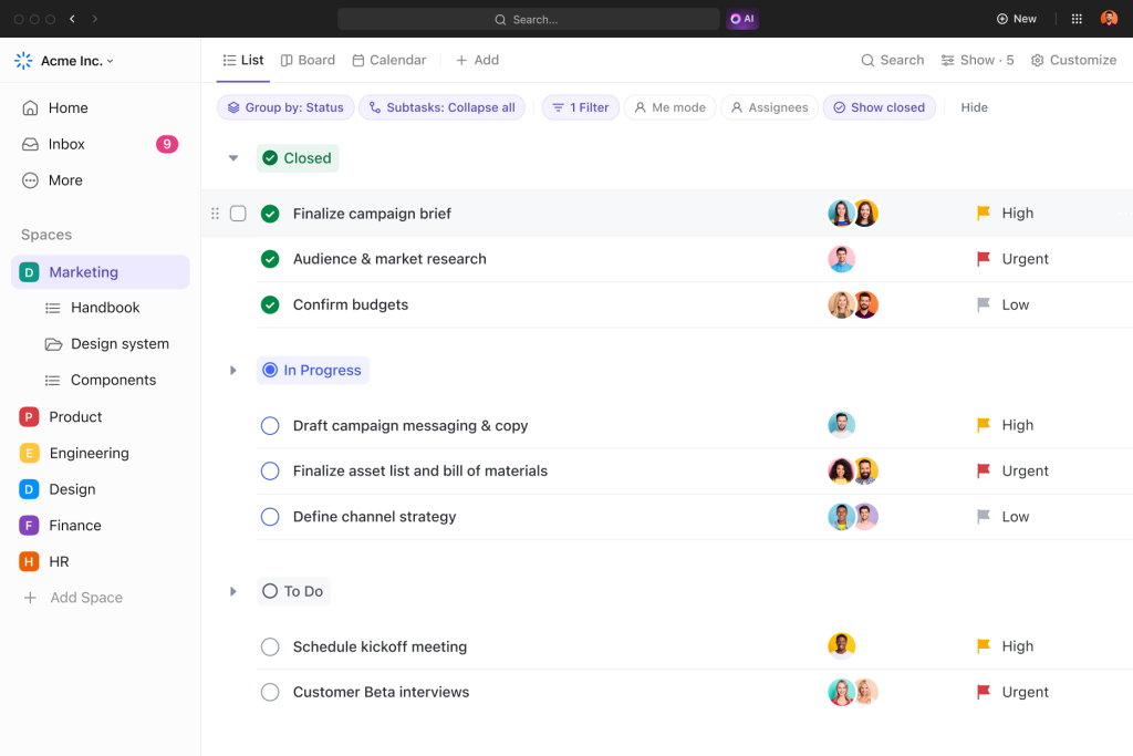 ClickUp screenshot