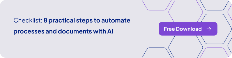 Checklist - 8 practical steps to automate processes and documents with AI - Banner