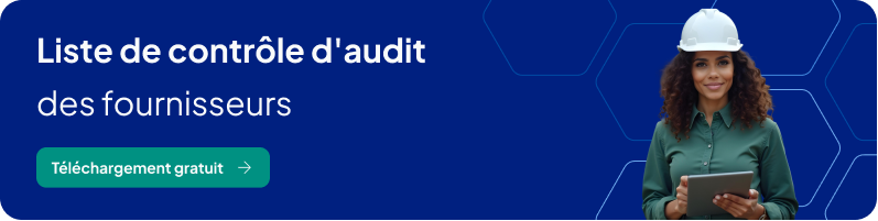 Liste de contrôle d'audit des fournisseurs - Banner