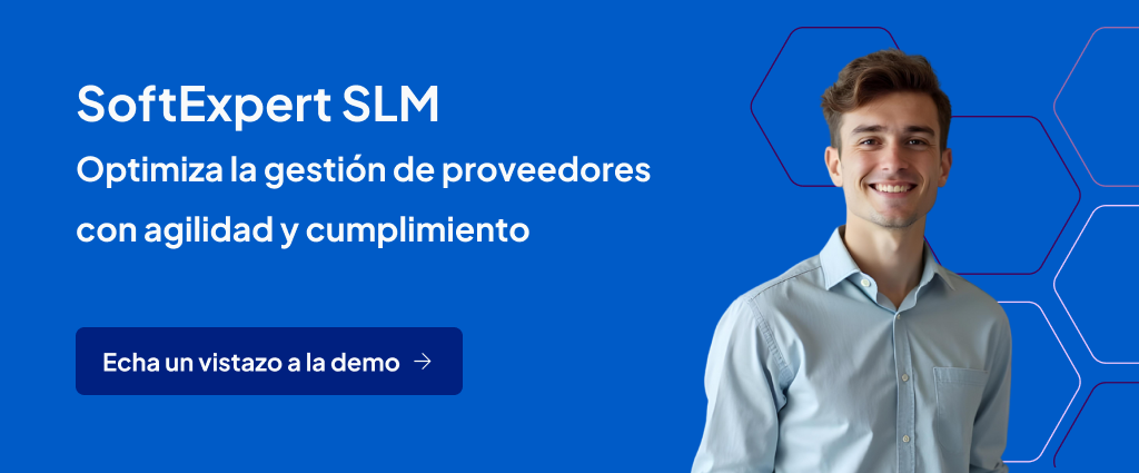 SoftExpert SLM - Optimiza la gestión de proveedores con agilidad y cumplimiento - Echa un vistazo a la demo (Banner)